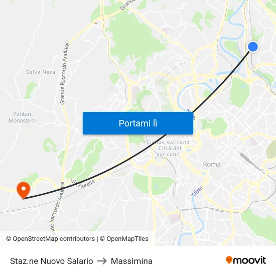 Staz.ne Nuovo Salario to Massimina map