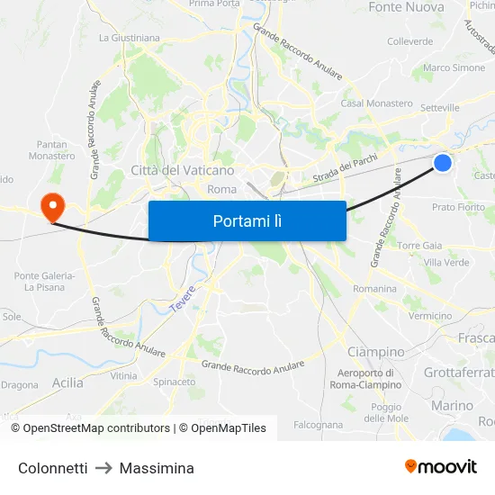 Colonnetti to Massimina map
