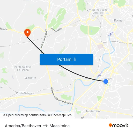 America/Beethoven to Massimina map