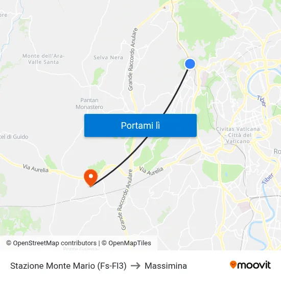 Stazione Monte Mario (Fs-Fl3) to Massimina map