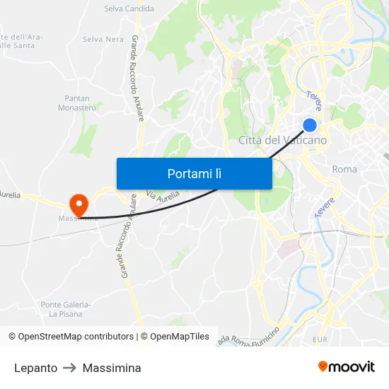Lepanto to Massimina map