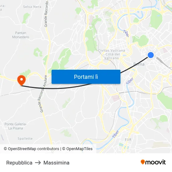 Repubblica to Massimina map