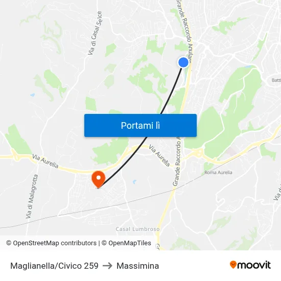Maglianella/Civico 259 to Massimina map