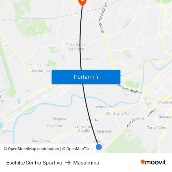 Eschilo/Centro Sportivo to Massimina map