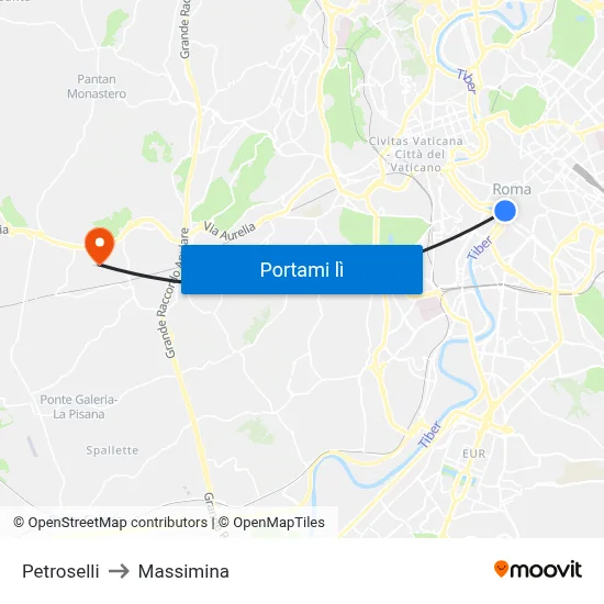 Petroselli to Massimina map