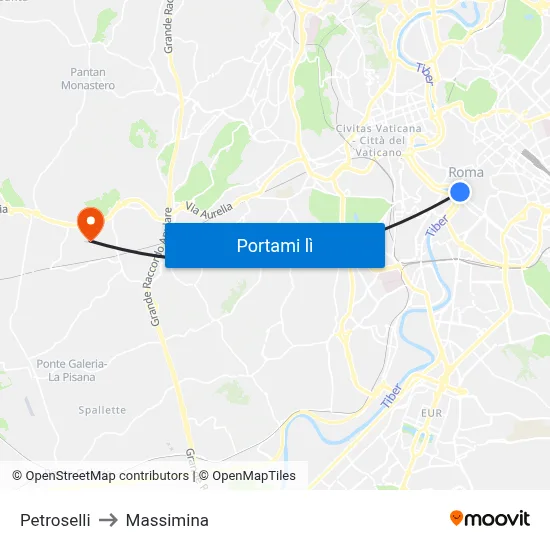 Petroselli to Massimina map