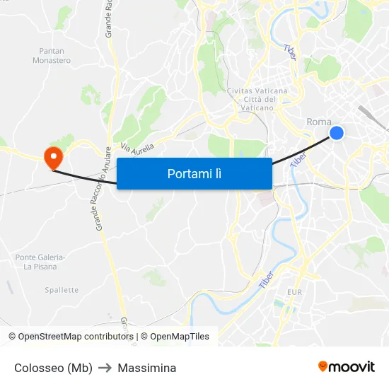 Colosseo (Mb) to Massimina map