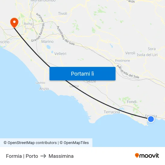 Formia | Porto to Massimina map