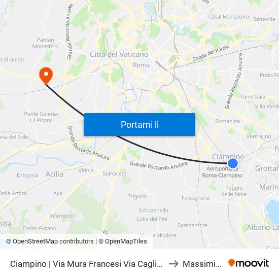 Ciampino | Via Mura Francesi Via Cagliari to Massimina map