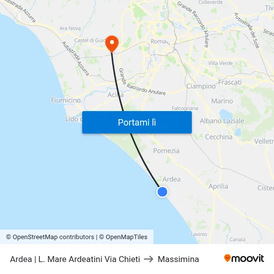 Ardea | L. Mare Ardeatini Via Chieti to Massimina map