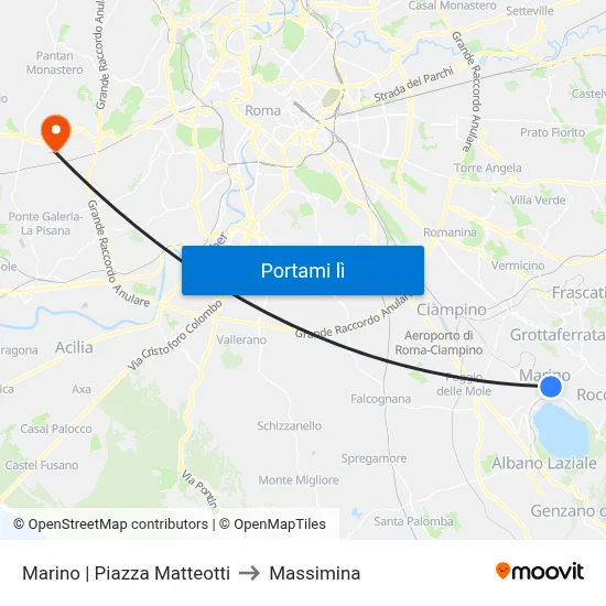 Marino | Piazza Matteotti to Massimina map