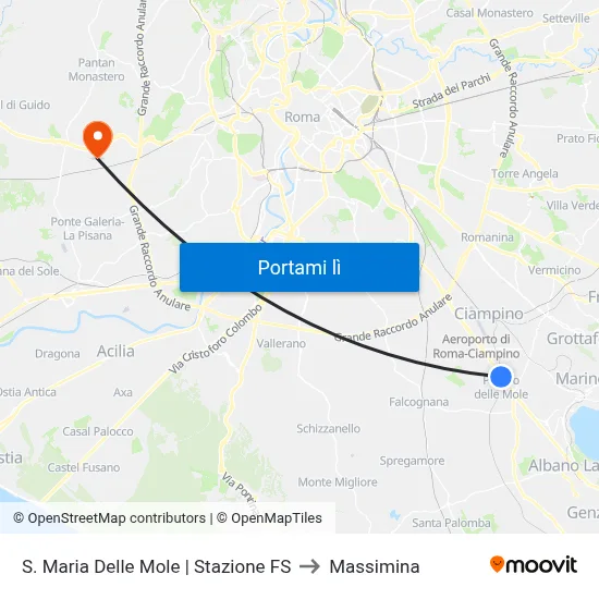 S. Maria Delle Mole | Stazione FS to Massimina map