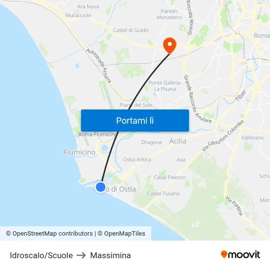 Idroscalo/Scuole to Massimina map