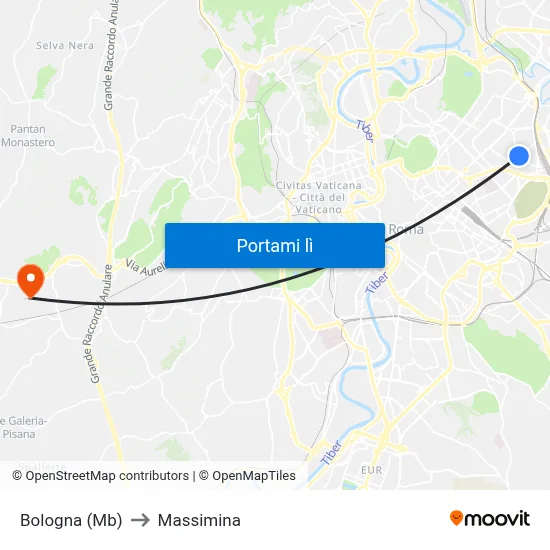 Bologna (Mb) to Massimina map