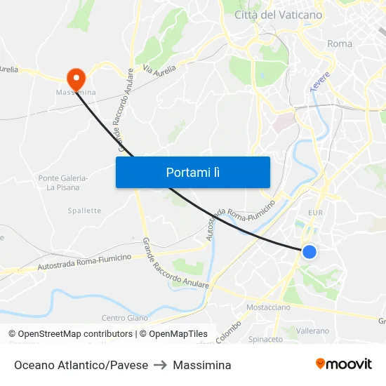 Oceano Atlantico/Pavese to Massimina map