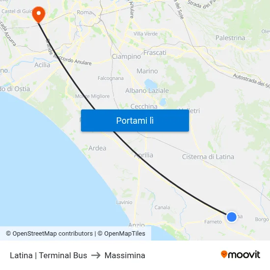 Latina | Terminal Bus to Massimina map