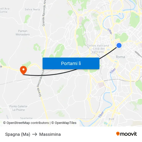 Spagna (Ma) to Massimina map