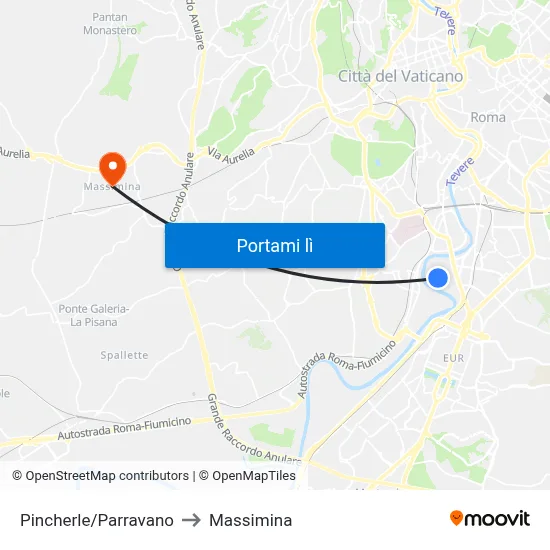 Pincherle/Parravano to Massimina map