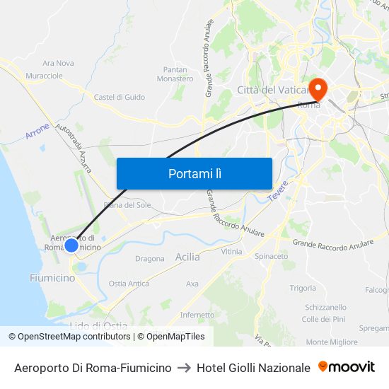 Aeroporto Di Roma-Fiumicino to Hotel Giolli Nazionale map