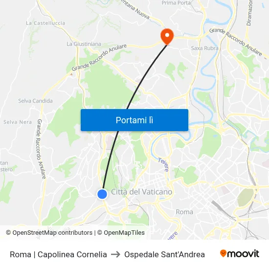 Roma | Capolinea Cornelia to Ospedale Sant'Andrea map