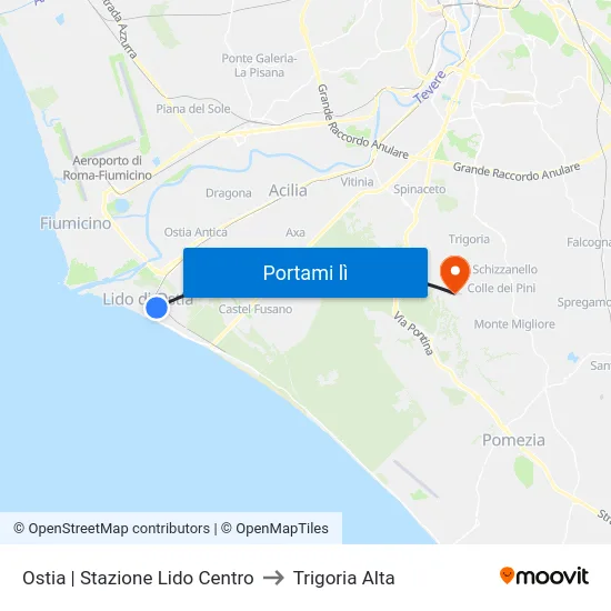 Ostia | Stazione Lido Centro to Trigoria Alta map