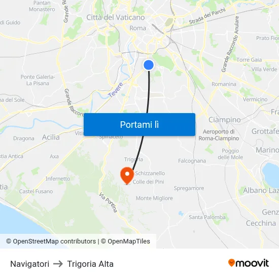 Navigatori to Trigoria Alta map