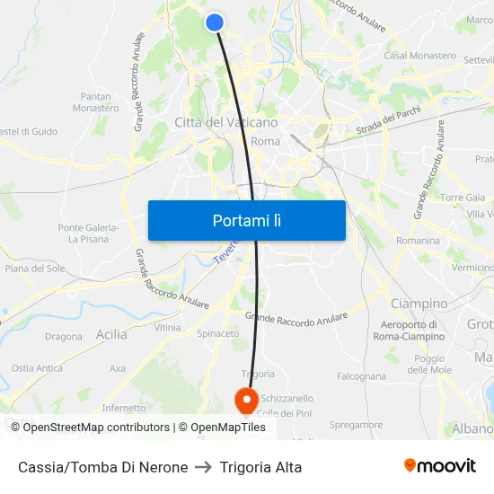 Cassia/Tomba Di Nerone to Trigoria Alta map