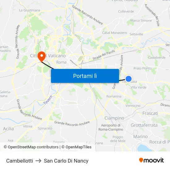 Cambellotti to San Carlo Di Nancy map