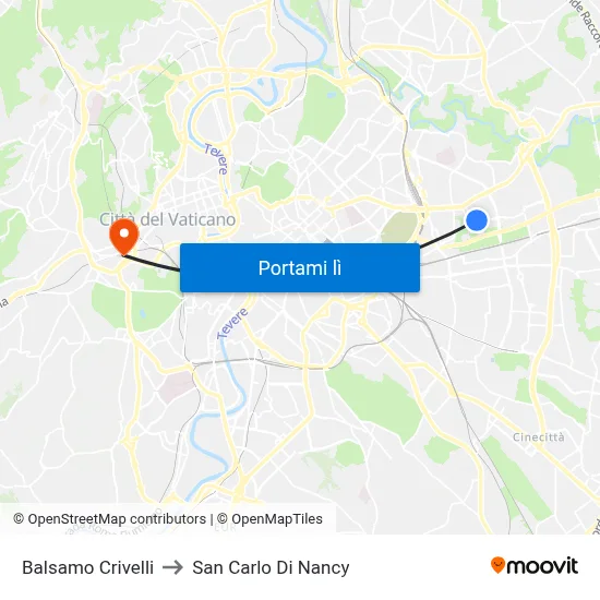 Balsamo Crivelli to San Carlo Di Nancy map