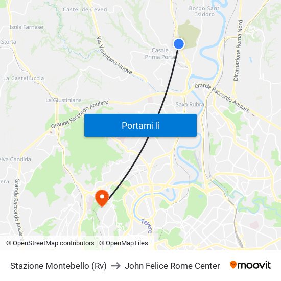 Stazione Montebello (Rv) to John Felice Rome Center map