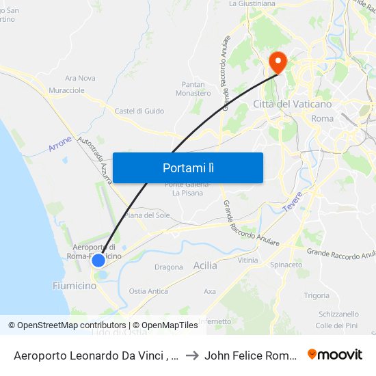 Aeroporto Leonardo Da Vinci , Scalo Merci to John Felice Rome Center map