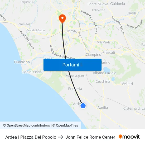 Ardea | Piazza Del Popolo to John Felice Rome Center map
