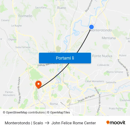 Monterotondo | Scalo to John Felice Rome Center map
