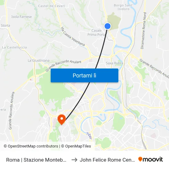 Roma | Stazione Montebello to John Felice Rome Center map