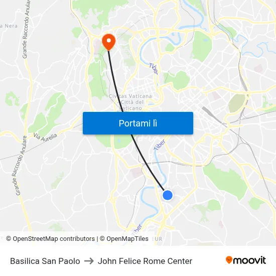 Basilica San Paolo to John Felice Rome Center map
