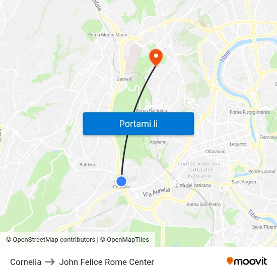 Cornelia to John Felice Rome Center map