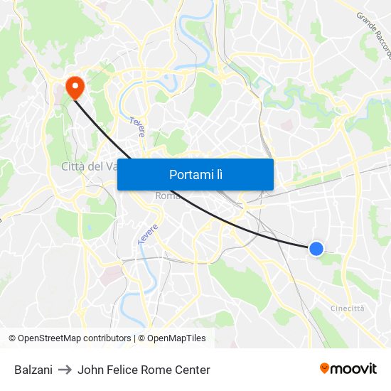 Balzani to John Felice Rome Center map