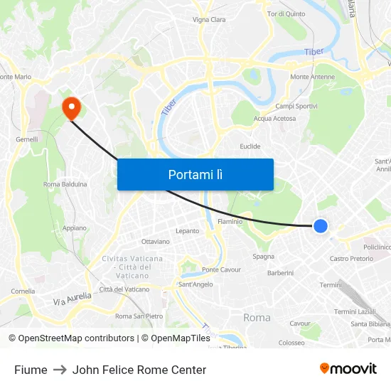 Fiume to John Felice Rome Center map