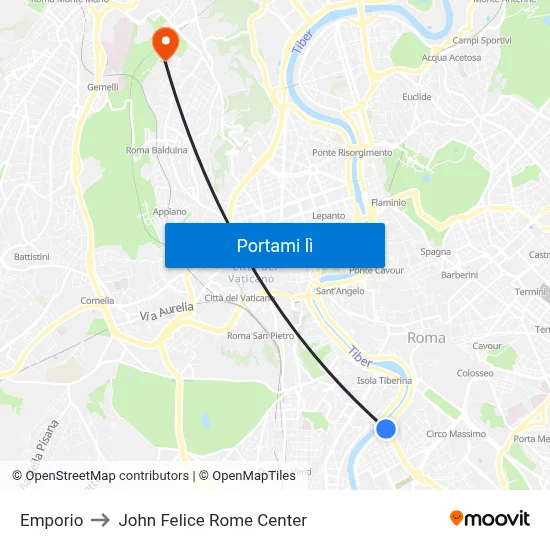 Emporio to John Felice Rome Center map