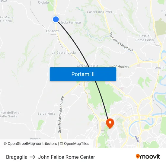 Bragaglia to John Felice Rome Center map