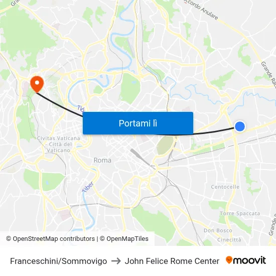 Franceschini/Sommovigo to John Felice Rome Center map