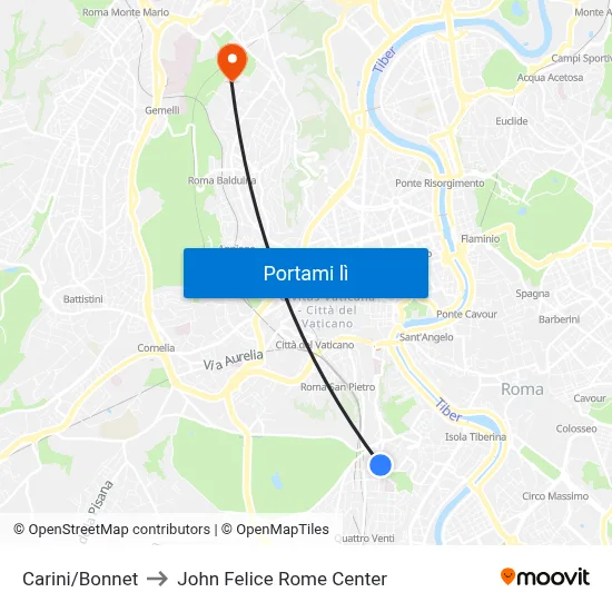 Carini/Bonnet to John Felice Rome Center map