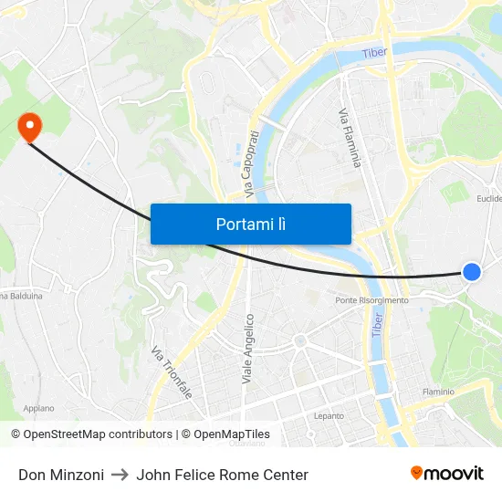 Don Minzoni to John Felice Rome Center map