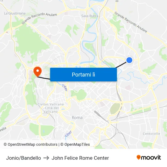 Jonio/Bandello to John Felice Rome Center map