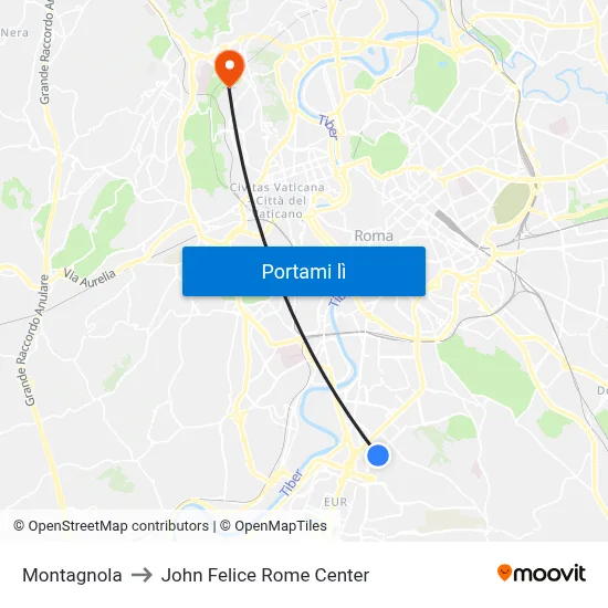 Montagnola to John Felice Rome Center map