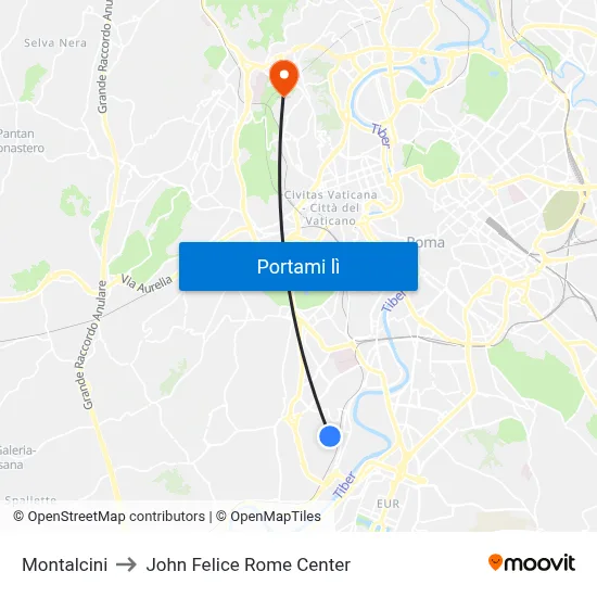 Montalcini to John Felice Rome Center map