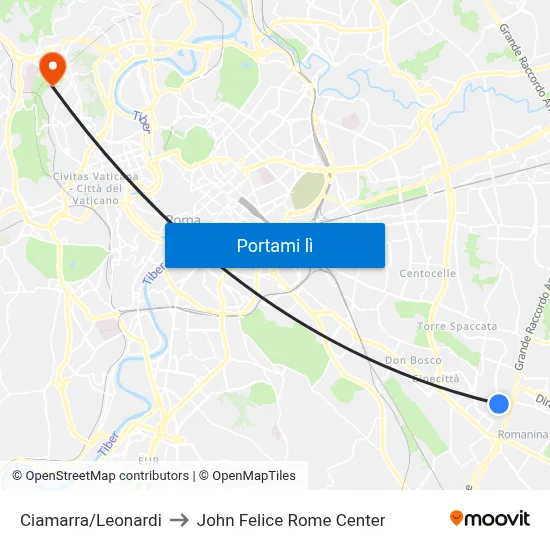 Ciamarra/Leonardi to John Felice Rome Center map