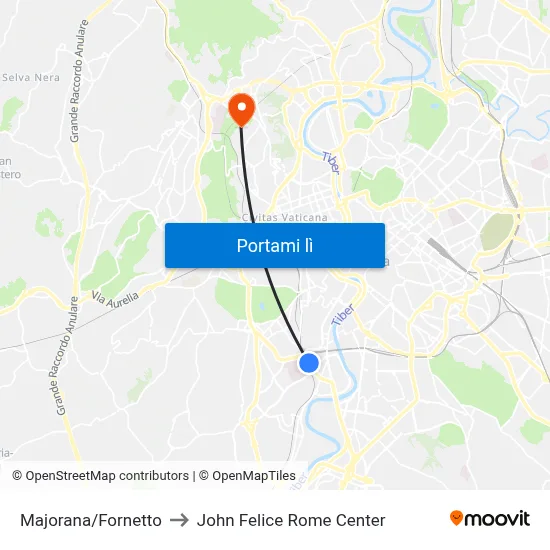 Majorana/Fornetto to John Felice Rome Center map