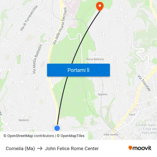 Cornelia (Ma) to John Felice Rome Center map