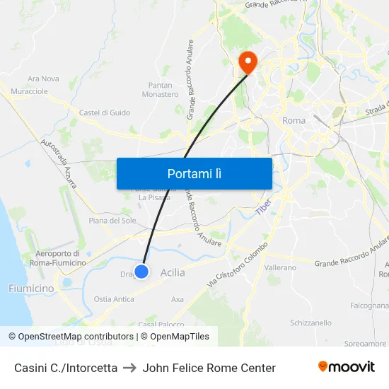 Casini C./Intorcetta to John Felice Rome Center map